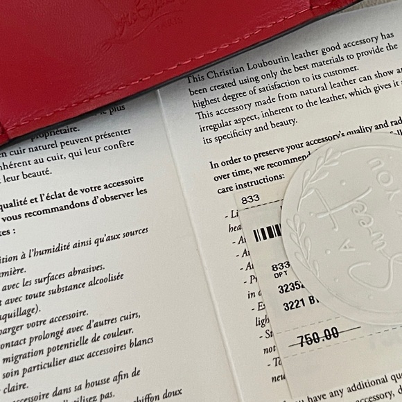 CHRISTIAN LOUBOUTIN CL debossed leopard-print leather wallet $750 NEW - Picture 6 of 17